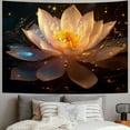 thumbnail image 2 of PRATYUS  Lotus Tapestry, Meditation Gold Zen Tapestry Wall Hanging Spiritual Tapestries Gold and Floral Backdrop Lotus Flower Wall Art for Bedroom Women Room Wall Decor 40x60inch, 2 of 6