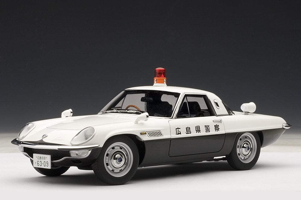 Make Up LSJ MAZDA COSMO SPORT パトカー Mazda Cosmo Sport Japan Police, White - Auto Art 75935 - 1/18