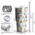 thumbnail image 6 of 30oz Multicolor Christmas Pattern Tumblers Stainless Steel Tumbler with Lid and Straw,Vacuum Insulated Double Wall Travel Tumbler Cups Mug with Cleaning Brush for Coffee,Tea, 6 of 7