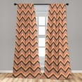 thumbnail image 4 of Ambesonne Chevron Retro Curtains, Vintage Zigzag Theme, Pair of 28"x63", Chocolate Dust Multicolor, 4 of 5