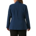 thumbnail image 4 of DARING DIVA Women's Plus Business Suit Blazer Button Work Blazer Jacket Navy Blue 1X, 4 of 6