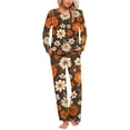 thumbnail image 2 of Riecok Cute Pajama Sets for Women Crewneck Loungewear Set Long Sleeve Tops and Pants Floral Print Soft Cozy Sleepwear, 2 of 6