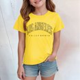 thumbnail image 2 of NOLDARES Girl's Graphic Crew Neck T Shirt Short Sleeve Casual Cute Tee Top(Yellow,2-3 Years), 2 of 4