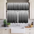 thumbnail image 4 of 3 Piece Kitchen Curtains and Valances Set Grey Ombre Cafe Curtains 36 Inch Length Contemporary Gradient Abstract Art Valance & Tier Curtain for Living Room Bedroom Small Window 54"x18"+27"x36"*2, 4 of 6