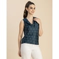 thumbnail image 3 of Moomaya Sleeveless Cowl Neck Printed Satin Top - Women's Elegant Satin Top, 3 of 9