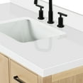 thumbnail image 6 of ARIEL 49" Bathroom Vanity with 1.5" Edge Pure White Quartz Countertop & Backsplash, Center Rectangular Sink, 2 Soft Closing Doors, 9 Full Extension Dovetail Drawers, Brushed Nickel - Oak, 6 of 8