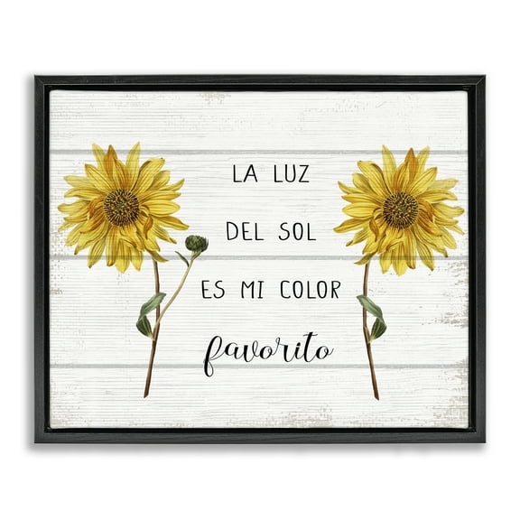 Stupell Industries La Luz Del Sol Inspirational Quotes & Sayings Painting Black Floater Framed Art Print Wall Art, 21 x 17