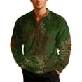 thumbnail image 2 of Men's Casual Camouflage Printed Semi-Zipper Retro Long Sleeve Sports Sweatshirt - Vintage Camo Pattern for Outdoor Wear and Street Style,Dark Green,4XL, 2 of 7