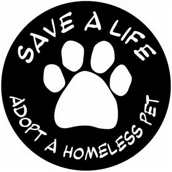 Flexible Magnets Car Magnet Social Issues Circle, Adopt a Homeless Pet, 4-3/4-Inch by 4-3/4-Inch