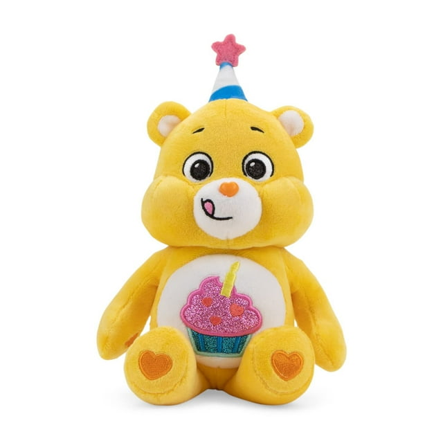 Oso de cumpleaños de peluche Care Bears de 9 pulgadas con purpurina