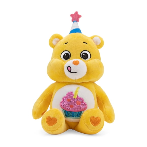 Oso de cumpleaños de peluche Care Bears de 9 pulgadas con purpurina