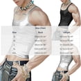 thumbnail image 3 of YLSDY Men's Metallic Shiny Cropped Tank Top, Trendy Slim Fit Camisole with Thin Straps for Nightclub and Streetwear Black S, 3 of 9