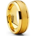 thumbnail image 1 of Men's Tungsten Carbide Ring Black Goldtone Dome Sandblasted Wedding Band 8MM, 1 of 3