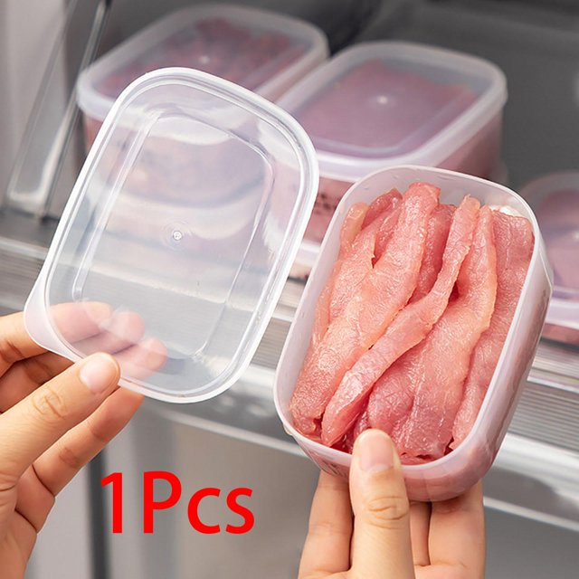 Contenedor de almacenamiento de alimentos frescos, organizador de nevera, contenedor de alimentos, a prueba de polvo, apilable con tapa para ensalada, Claro perfecl contenedor de almacenamiento