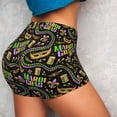 thumbnail image 4 of Wukai Mardi Gras3 Print Pack Biker Shorts for Women Yoga Workout Gym Running Scrunch Active Shorts-Small, 4 of 8