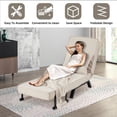 thumbnail image 4 of Convertible Sofa Bed Sleeper Chair,Single Person Chaise Lounge Couch with Pillow,Upholstered Lazy Bed with 6 Angles Adjustable Backrest,Folding Sofa Arm Chair for Apartment/Office/ (Beige), 4 of 6