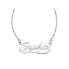 Personalized Planet Script Name with Heart Sterling Silver Necklace