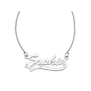 Personalized Planet Script Name with Heart Sterling Silver Necklace