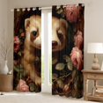 thumbnail image 2 of Rideaux pour Salon, Rideaux Roses, Rideaux Occultants Fleurs Romantiques 2 Panneaux 52"Lx84"H, Rideaux de Fenêtre Animaux Sauvages Mignons, 2 of 6