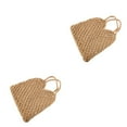 thumbnail image 2 of kurtrusly Fashionable And Functional Straw Beach Bag For Any Occasion Space-saving Blended Straw Handbag khaki 2Set, 2 of 6