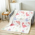 Dinosaurs Throw Blanket Girls Bedroom Decor,Cute Umbrella Cartoon