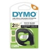 DYMO LT Paper Labels for LetraTag Label Makers, Black Print on White Labels, 1/2-inch x 13-Feet, 2 Pack