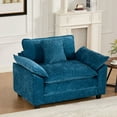 thumbnail image 3 of Newest Cloud Sofa Single Seat (Ottoman is not included), Modern Sectional Couch, for Living Room Bedroom and Apartment, Comfy Double Layer Upholstered Seat Cushion, Breathable Chenille Fabric, Blue,, 3 of 9