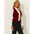 thumbnail image 4 of DARING DIVA Women's V Neck Retro Velvet Racerback Steampunk Vest M Burgundy, 4 of 6