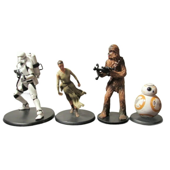 Star Wars Rey BB8 Chewbacca Flametrooper Set of 4 Pvc Cake Topper Force Awakens