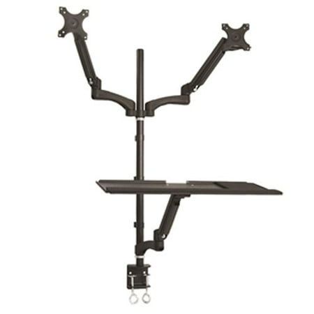 Double Arm Desk Mount - Homevision Technology TygerClaw Double Extending Arms Monitor Universal 2 Screen Desk Mount