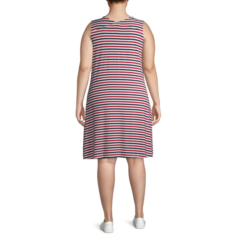 Terra Sky Women s Plus Size Everyday Sleeveless Swing Dress Walmart