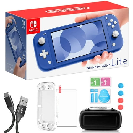 Nintendo Switch Lite Blue - 5.5" Touchscreen Display, Built-in Plus Control Pad, Built-in Speakers, 802.11ac WiFi, Bluetooth, Bundle with 9-in-1 Carrying Case