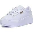 thumbnail image 6 of Guess Nickies Active Women's Lace Up Synthetic Platform Sneakers In White Size 7.5, 6 of 6