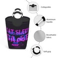 thumbnail image 4 of XMXT Large Collapsible Laundry Hamper, Eat Sleep Game Print Design Pattern Laundry Basket with Aluminum Handle, 50L, 4 of 7