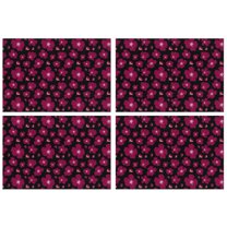 Pioneer Flower Floral Print Pattern Summer Placemats Table Placemats Set Of 4-Linen Kitchen Washable Placemats Table Mats 12x18 Inch Non-Slip Heat Resistant