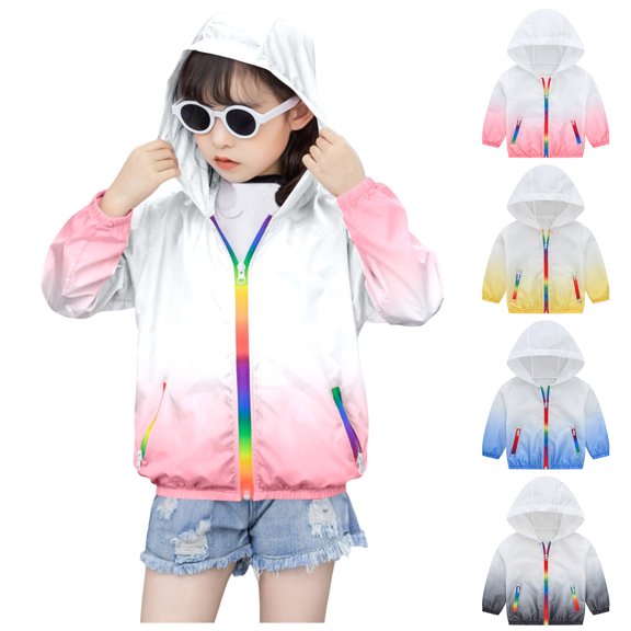 Liyamei Kids Hooded Sun Jacket with Tie Dye for Summer Lightweight Breathable Wear Size 2-3 Years