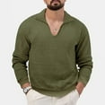 thumbnail image 2 of fartey Men V Neck Knitted Pullover Sweatshirt Casual Long Sleeve Lapel Knitwear Sweater Roomy Fit Solid Color Fall Winter Soft Touch Sweaters, 2 of 6