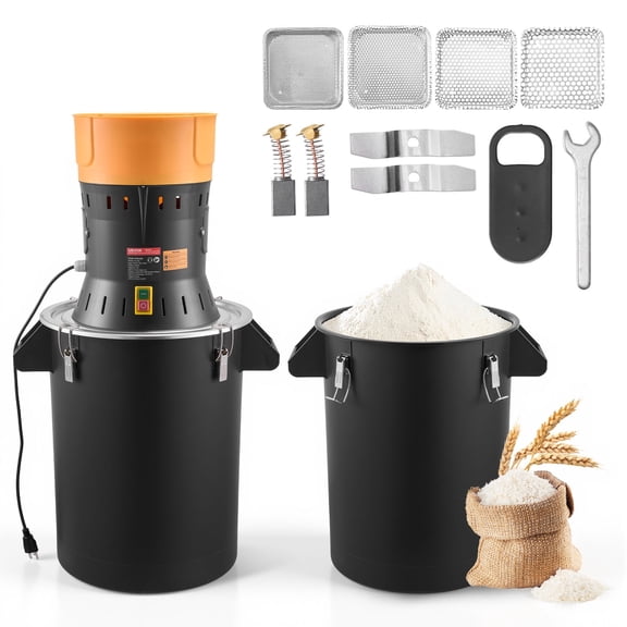 VEVOR Electric Grain Mill Grinder, 600W High Power Commercial Spice Grinder, 14 Gal Pulverizer Powder Machine with Galvanized Sharp Blades, for Dry Grains, Spices, Cereals, Coffee, Corn & Pepper