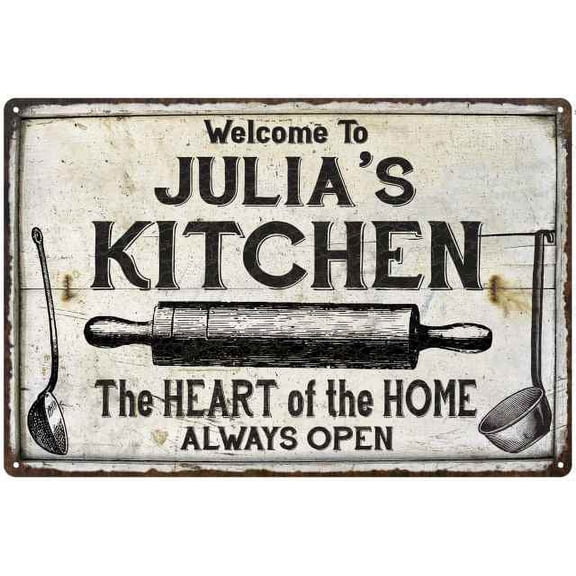 JULIA'S Kitchen Farmhouse Sign 8 x 12 High Gloss Metal 208120033092