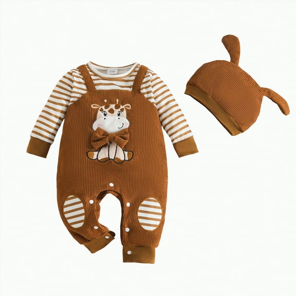 Hessimy Toddler Girl short babysuit romper jumpsuit Newborn Girl Outfits Girls Pajamas babby girls boys unisex solid colour (Brown,9-12 Months)