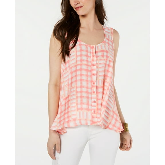 Style & Co. Womens Printed Sleeveless High-low Swing Tops Size S