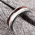 thumbnail image 5 of Wedding Ring Men Women 8mm Silver Tungsten Wedding Band Arrow Antler & Wood, 5 of 7