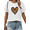 White-1, variant on Women Leopard Print Heart Graphic Tee T Shirt Animal Print Stretchy Funny Daily Wear Apparel Top Short Sleeve Round Neck Black S-5XL
