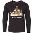 thumbnail image 3 of Inktastic Merry Catmas with Cat Tree and Yellow Star Long Sleeve Youth T-Shirt, 3 of 5