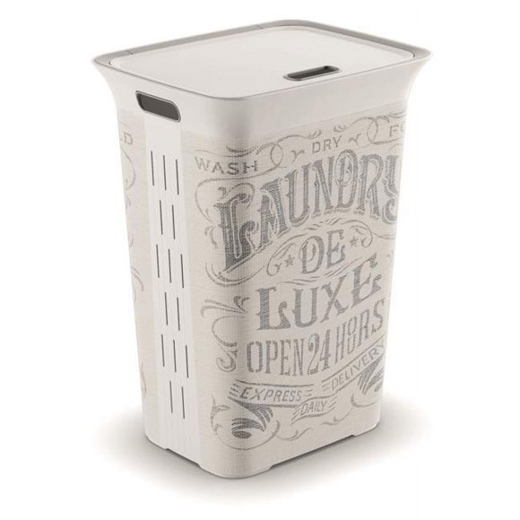 KIS 6405112 Panier à Linge en Plastique Gris et Blanc - Boîte de 4
