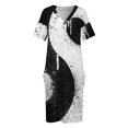 Graffiti Zen Master Spray paint yin yang Loose Pocket Dress summer