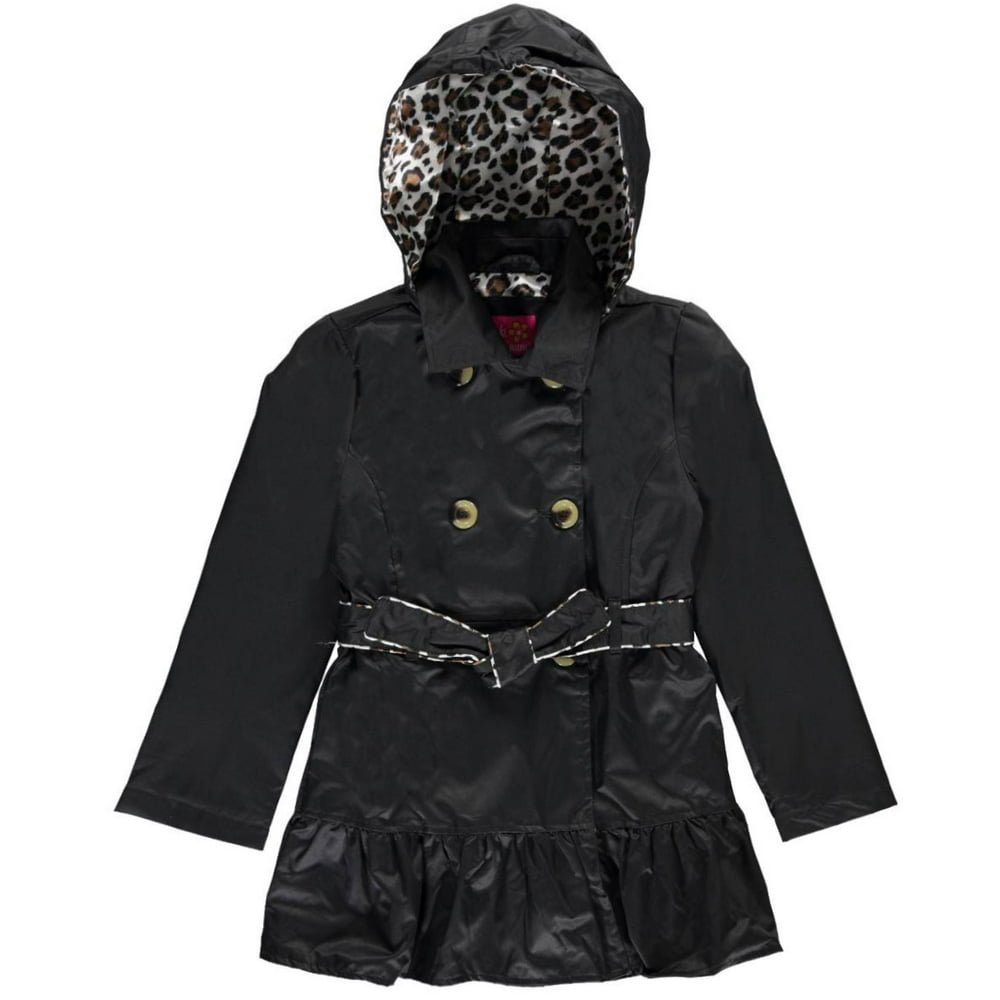 Pink Platinum Pink Platinum Big Girls' "Feline Trimmed" Belted Trench
