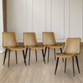 thumbnail image 5 of Resenkos Modern Brown PU Leather Dining Chair Set with Carbon Steel Legs for Home or Conference Room, Brown, 5 of 11