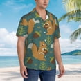 thumbnail image 5 of Daiia Knitted Woodland Squirrel Hawaiian Shirt for Men Gentle Cotton Regular Short Sleeve Casual-X-Large, 5 of 9