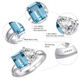 thumbnail image 5 of VAKKI Toi Et Moi Ring 925 Sterling Silver Women Aquamarine Engagement Ring White Gold Plated 1.5ct 6x8mm Double Stone Ring, 5 of 5